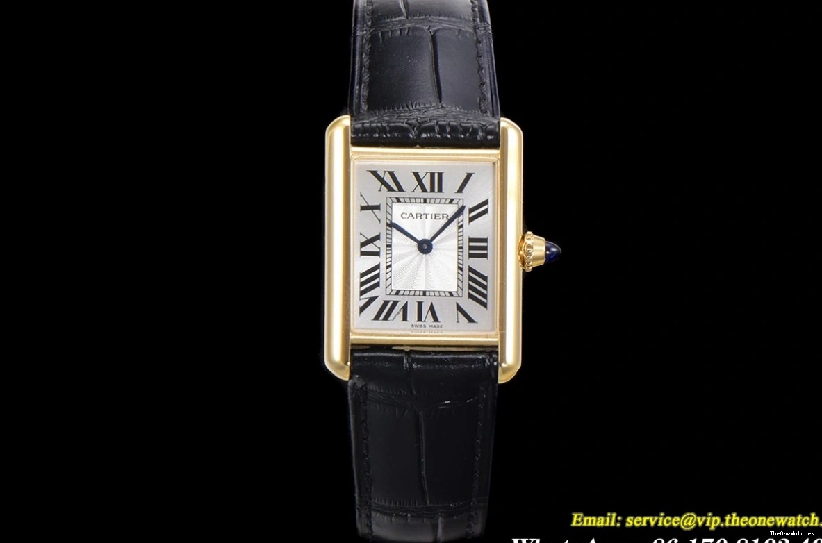 YG LE Black Dial - Tank Cartier F1F 25.5mm Quartz White Louis 0324